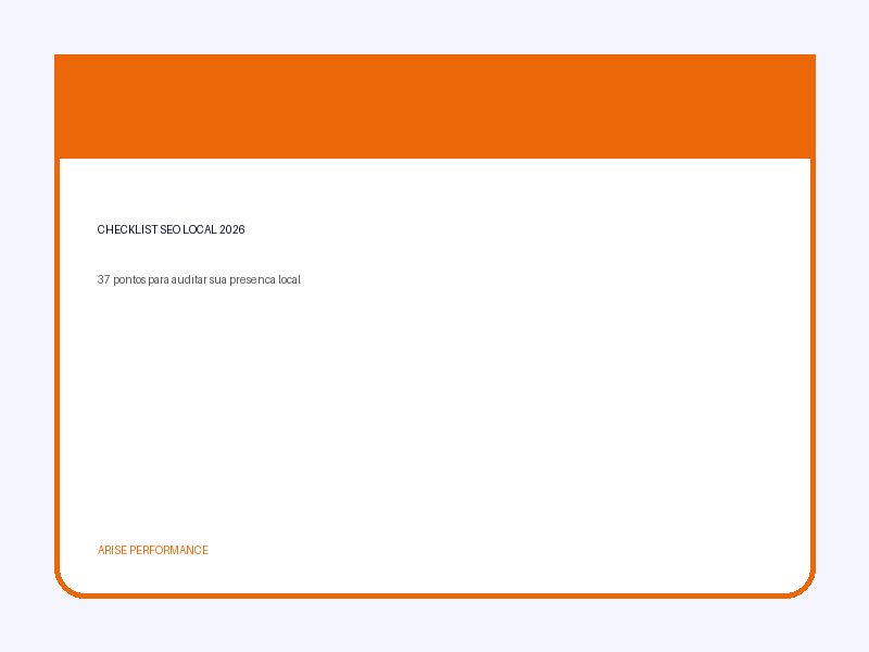 Checklist SEO Local 2026